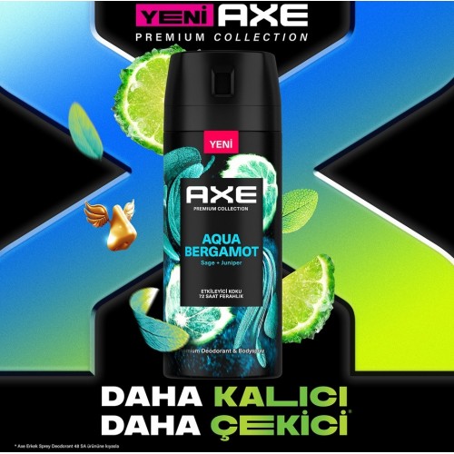 Axe Erkek Deodorant Spray Aqua Bergamot 150 ml x 3 Adet